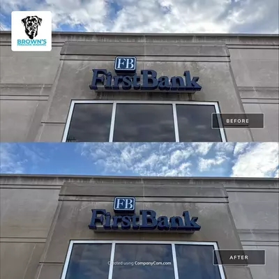 commercial pressure washing job in Nashville